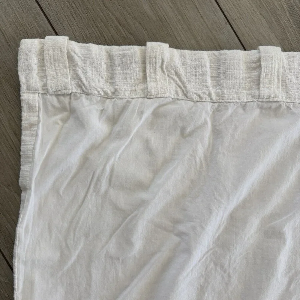 Pottery Barn Emery Drapes Set 2 White 50x 96 Curtains Blackout Lined Pole Top